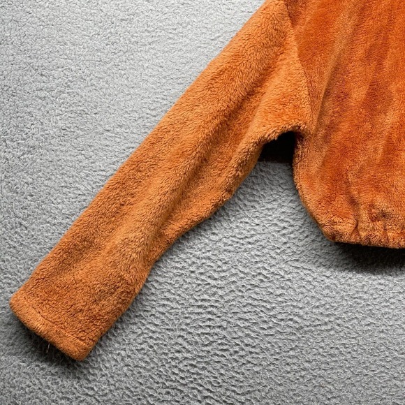 Urban Outfitters Women Sweater Orange Crop Fleece Mock Neck 1/2 Zip Boho Size M - Picture 3 of 11